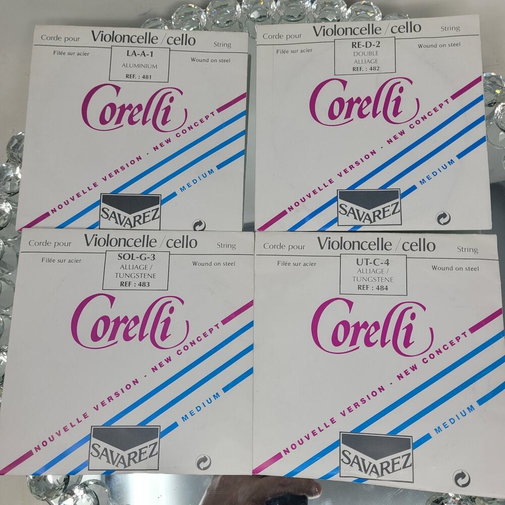 Corelli New Concept Cello String Set 4/4 Medium Tension A D G C NEW France